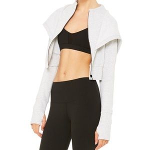 NWT Alo Yoga Prime Hoodie sz L lt Heather gray